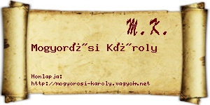 Mogyorósi Károly névjegykártya
