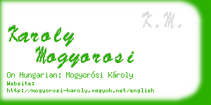 karoly mogyorosi business card